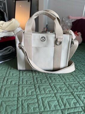 lululemon athletica Beige Canvas Crossbody Tote